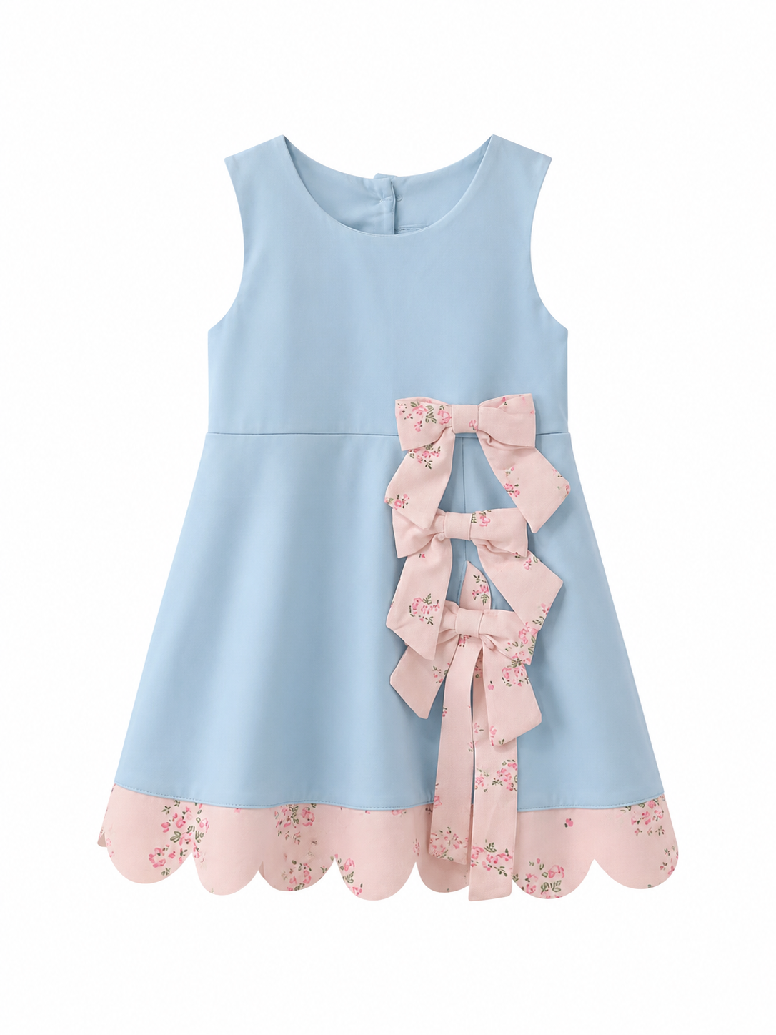 Little Girl Bow Scallop Dress