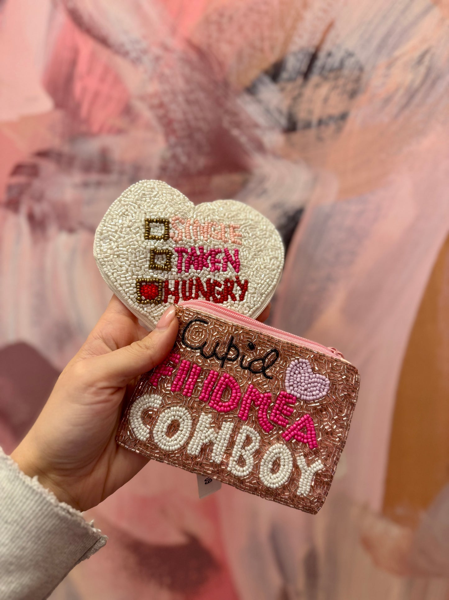 Valentines Beaded Coin Purse