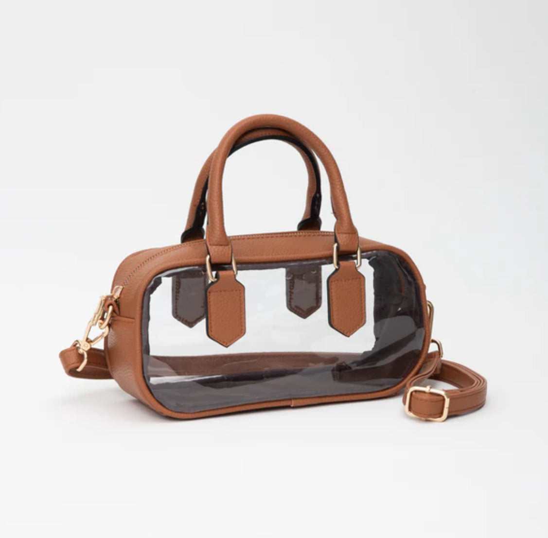 Camel Clear Crossbody With Handle