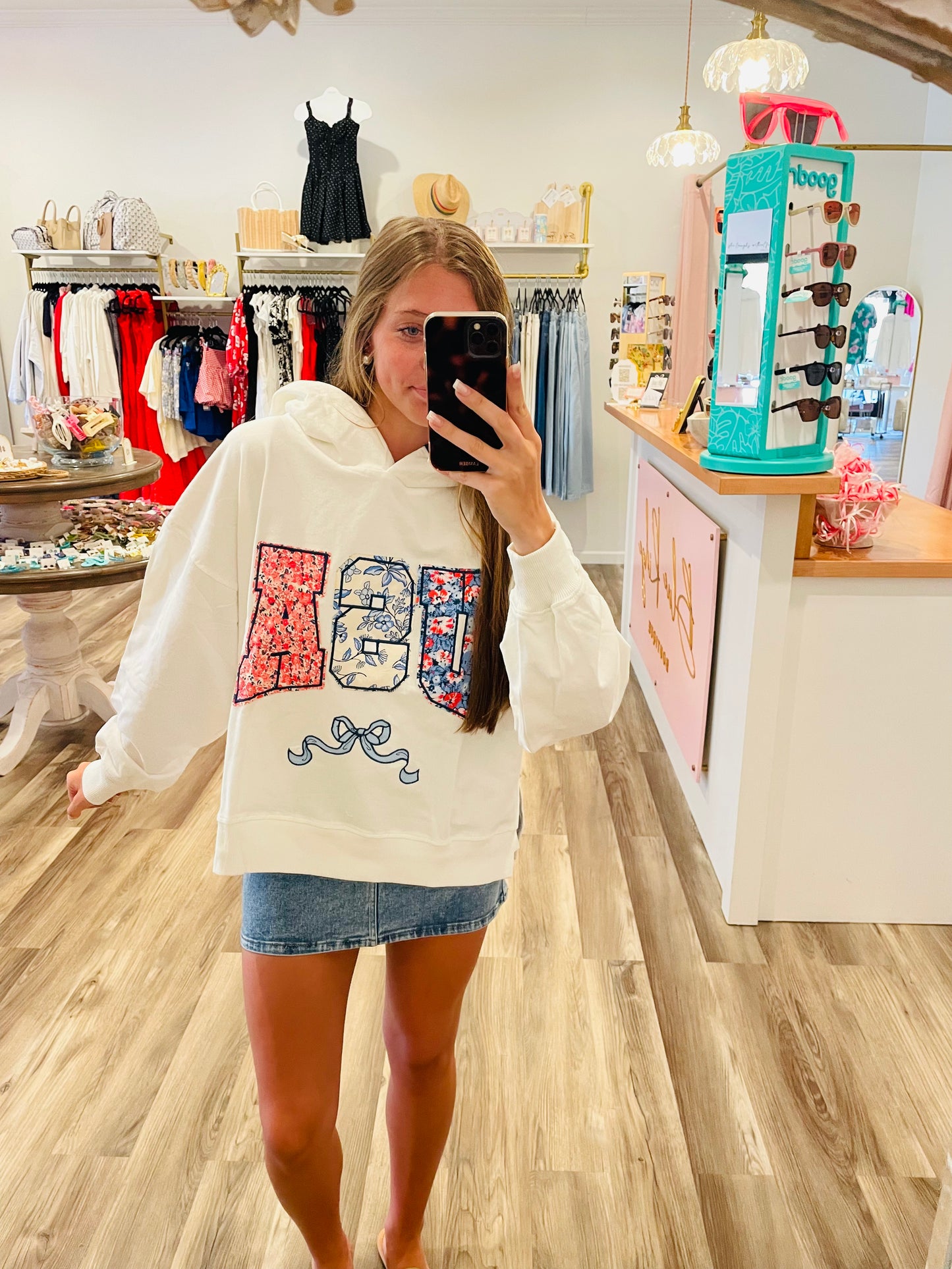 Simply Southern USA Floral Appliqué Hoodie