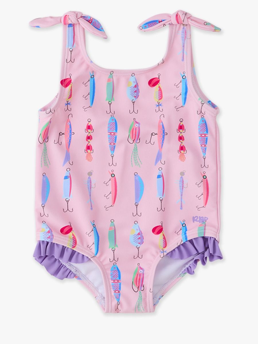 Ruffle Butt Tie One Shoulder Swimsuit