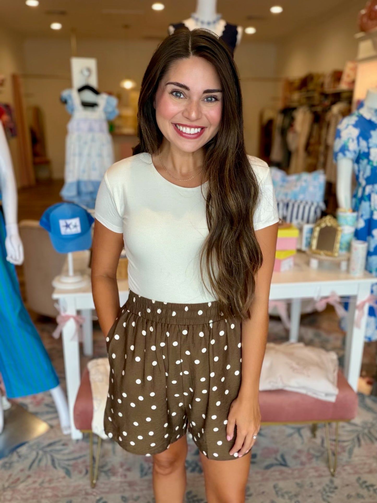 Ella Brown Polka Dot Shorts