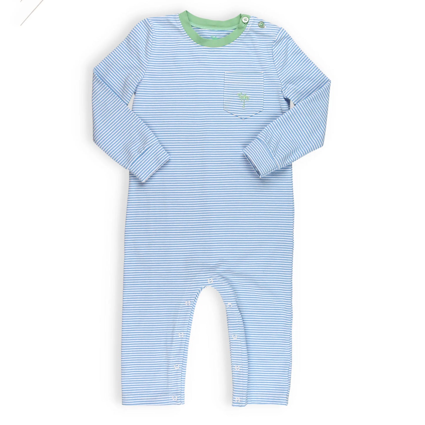 Shrimp & Grits Cornflower Blue Romper