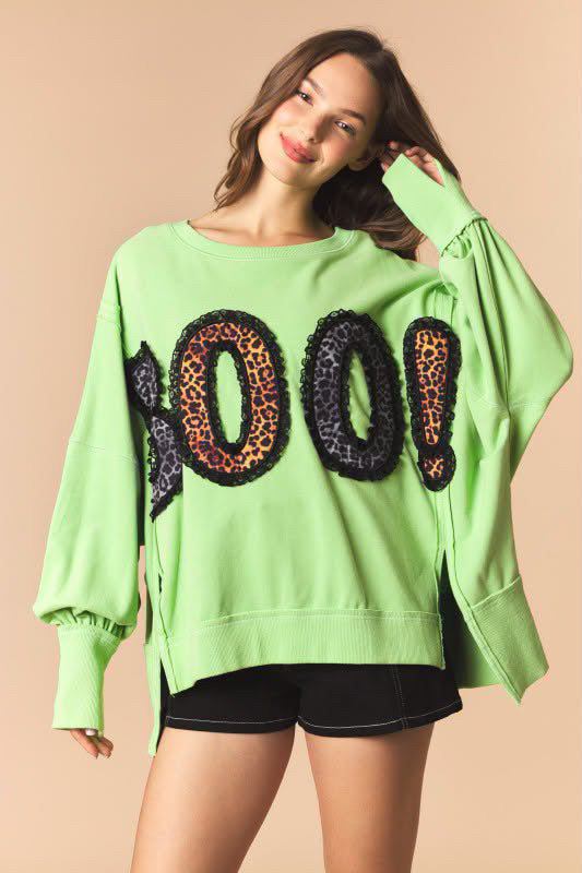 Leopard BOO Lace Sweatshirt