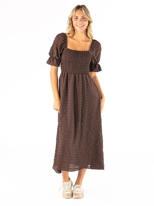 Simply Southern Smock Coffee Dress