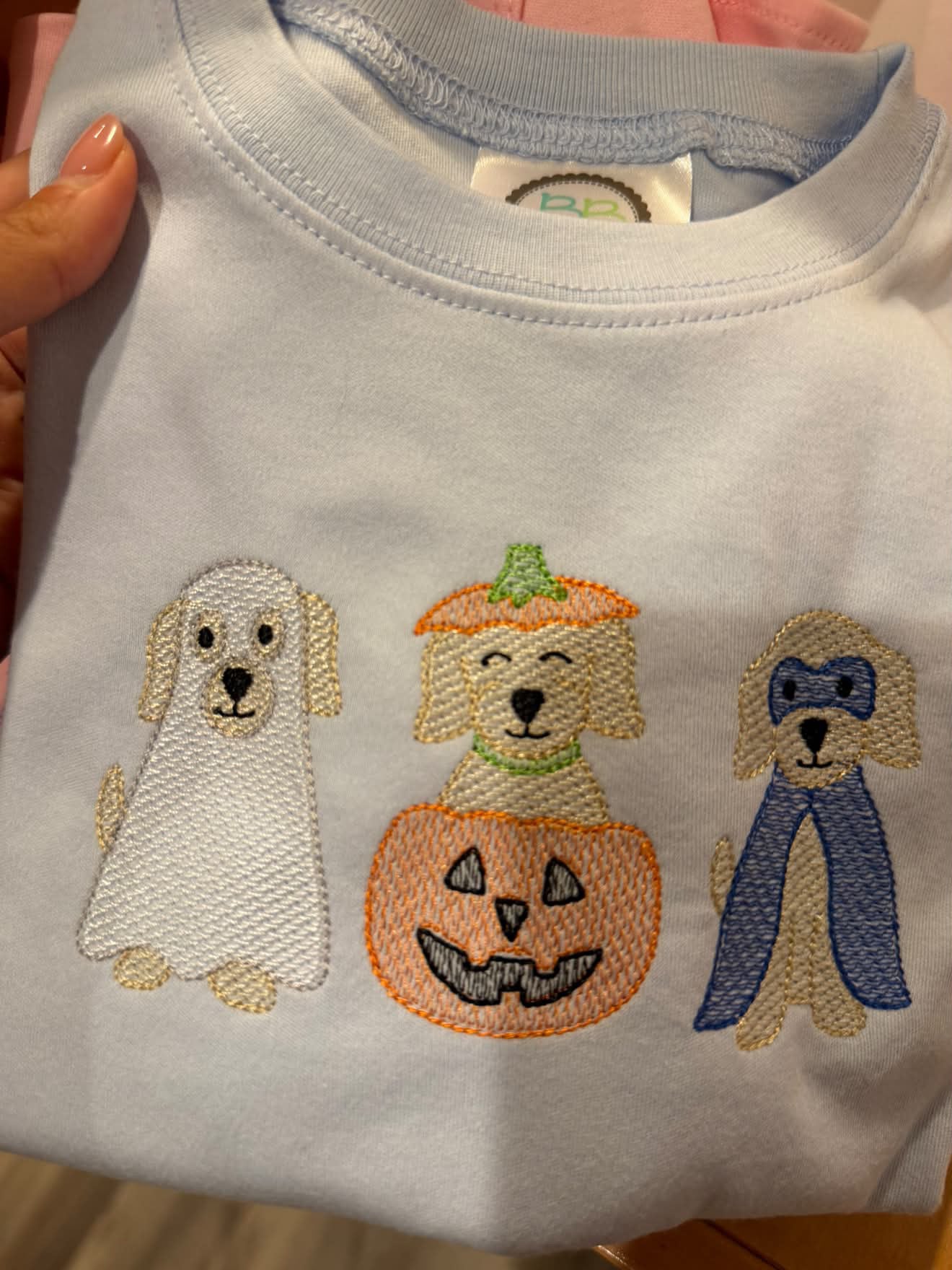 Little Boy Halloween Embroidered Long Sleeve
