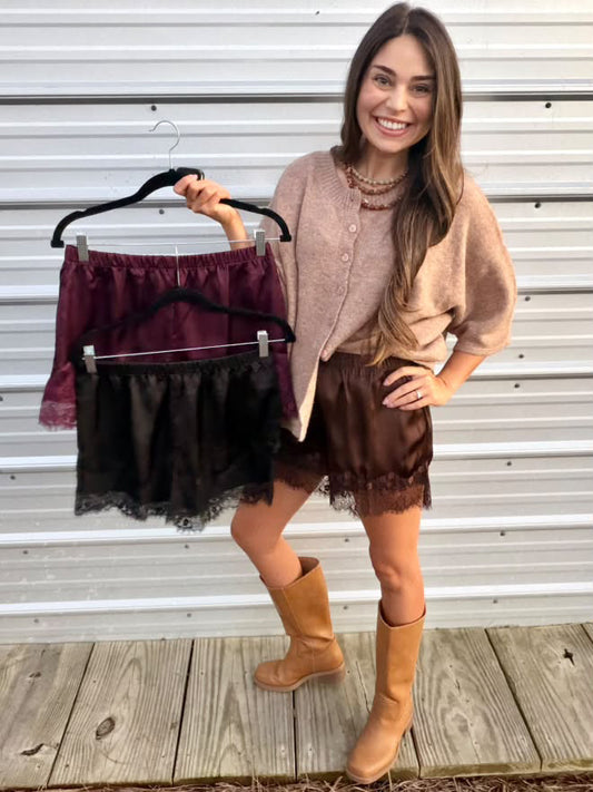 Satin Lace Shorts