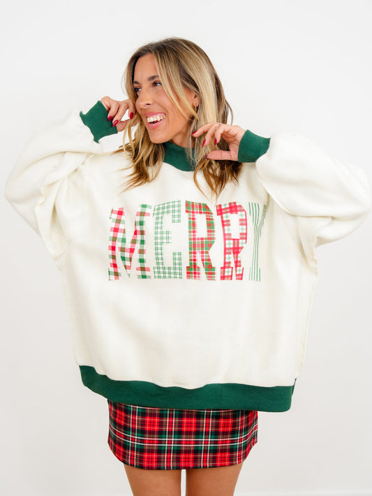 Reversible Stripe Mock Neck Mary Sweatshirt