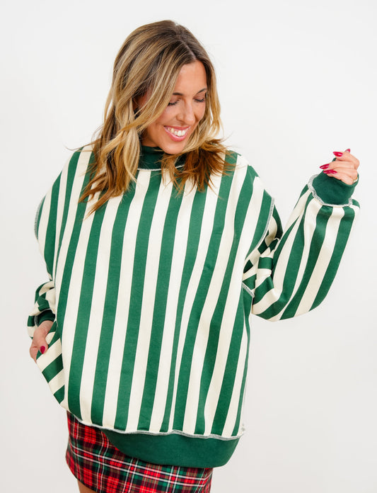 Reversible Stripe Mock Neck Mary Sweatshirt
