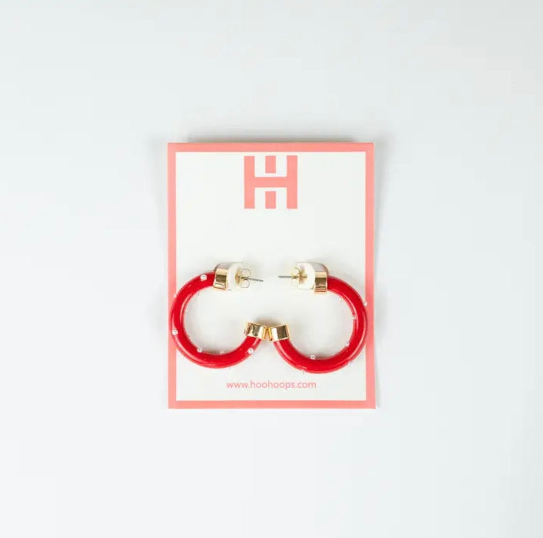 Hoo Hoops - Mini - Red With Pearls