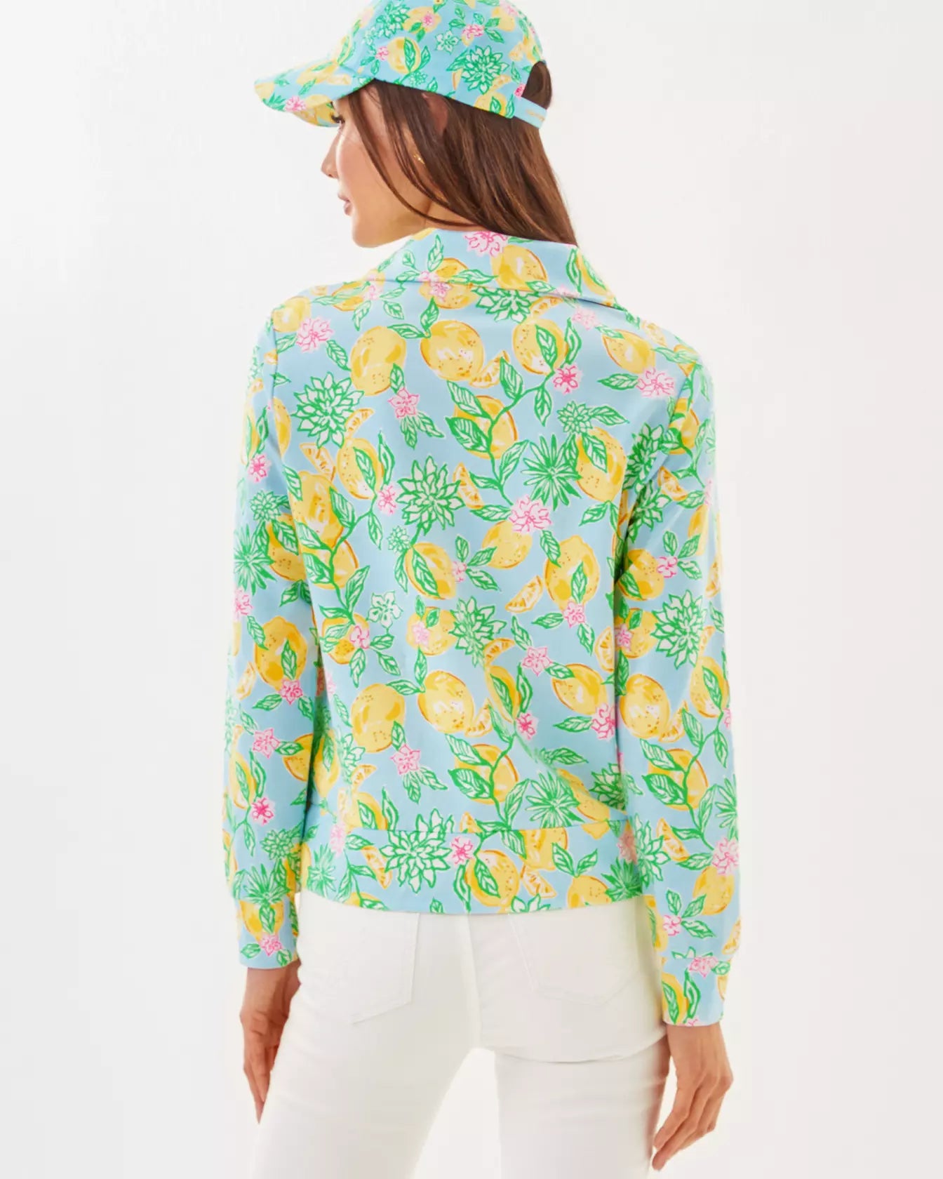 Lilly Pulitzer UPF 50+ Eleni Pullover Bluette Make Lemonade