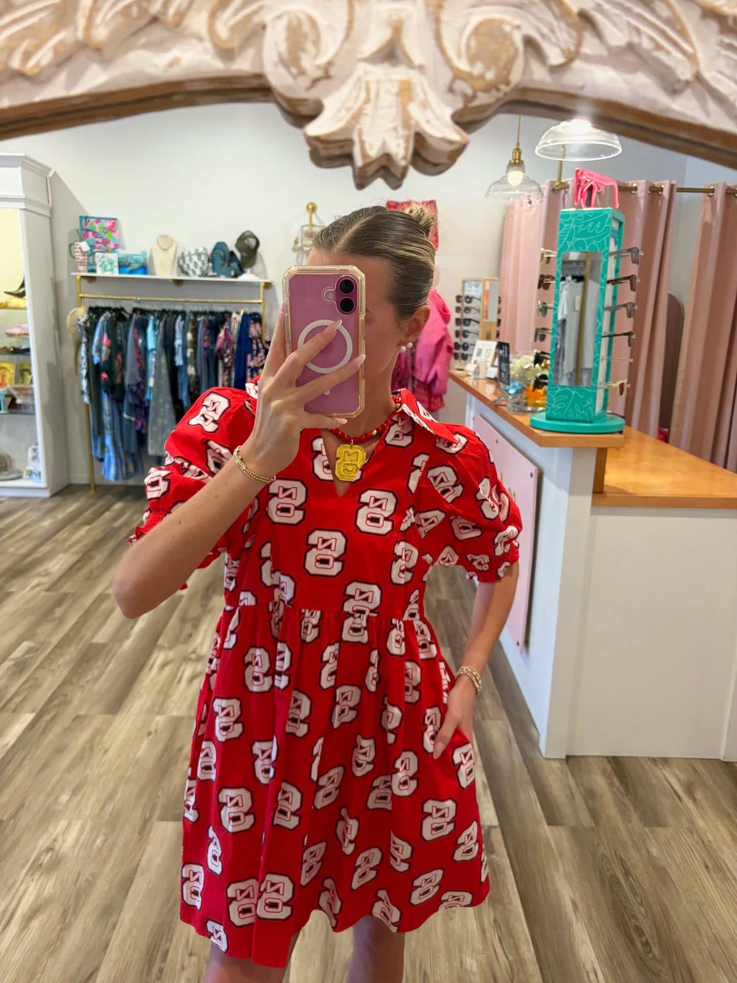 N.C State Poplin Dress