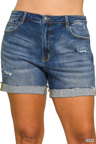 Carla Cuffed Denim Shorts