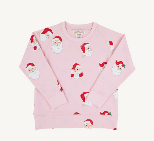 The Beaufort Bonnet Company Cassidy Comfy Crewneck Dear Santa (Palm Beach Pink)