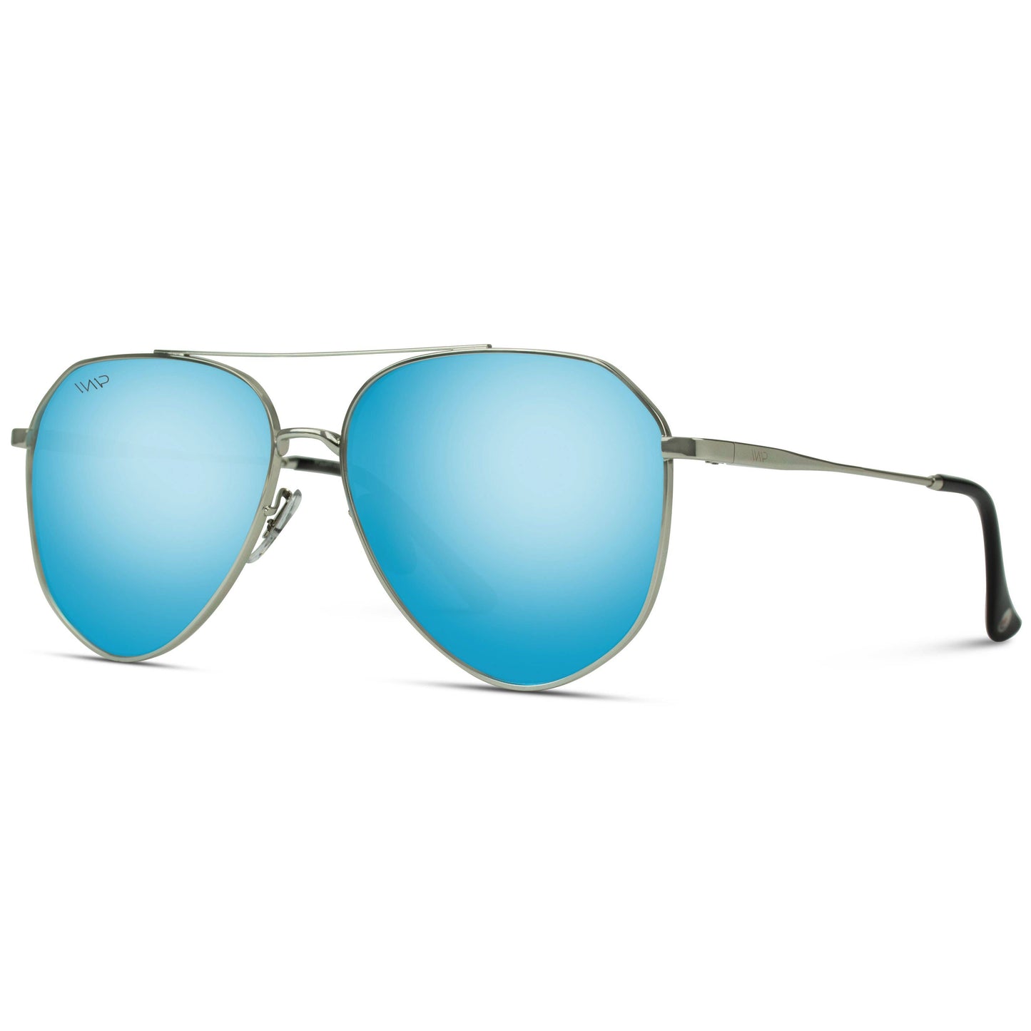 Ramsey Geometric Polarized Metal Frame Aviators Sunglasses