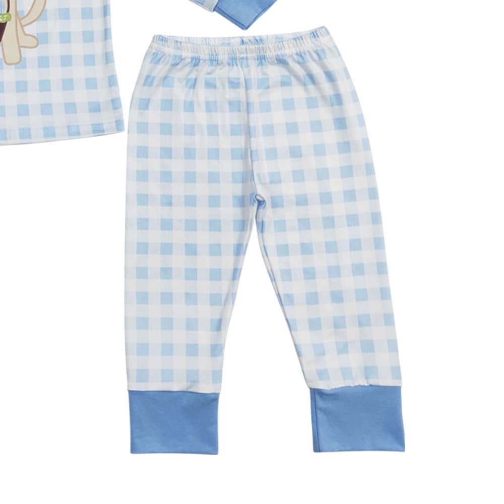 Little Boy Easter Dog Plaid Set