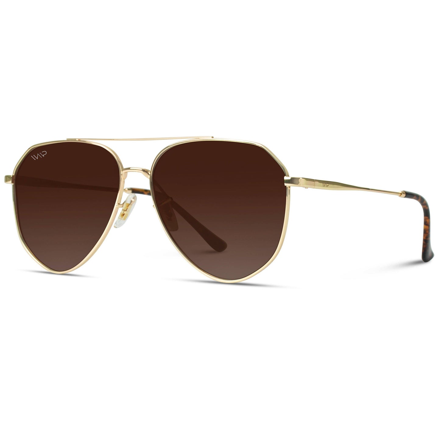 Ramsey Geometric Polarized Metal Frame Aviators Sunglasses