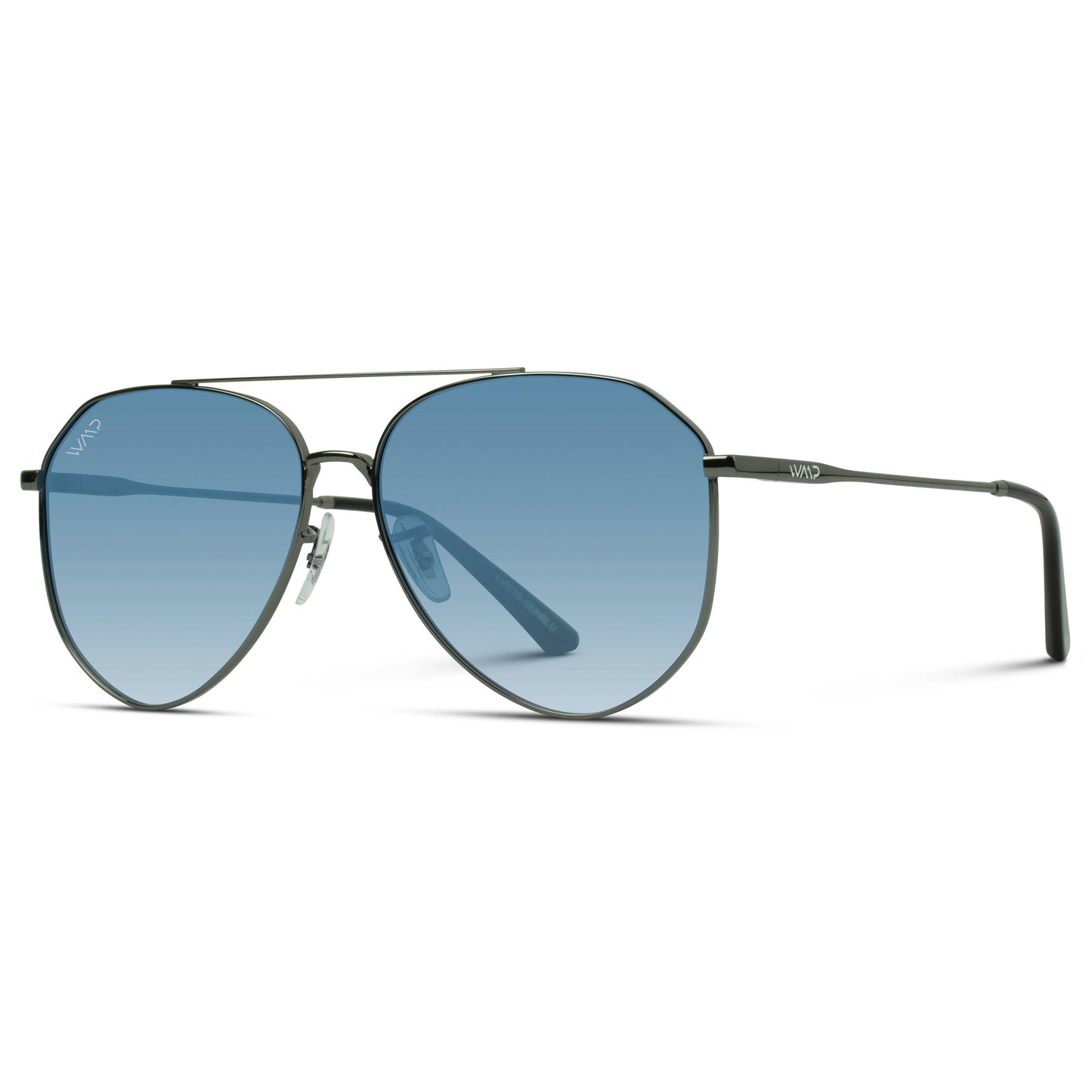 Ramsey Geometric Polarized Metal Frame Aviators Sunglasses