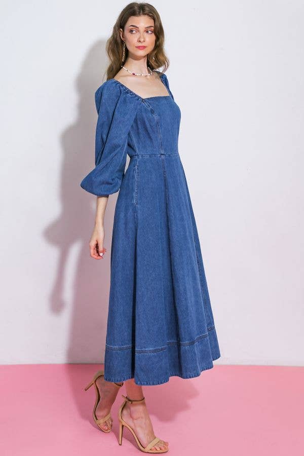 Abigail Midi Denim Dress