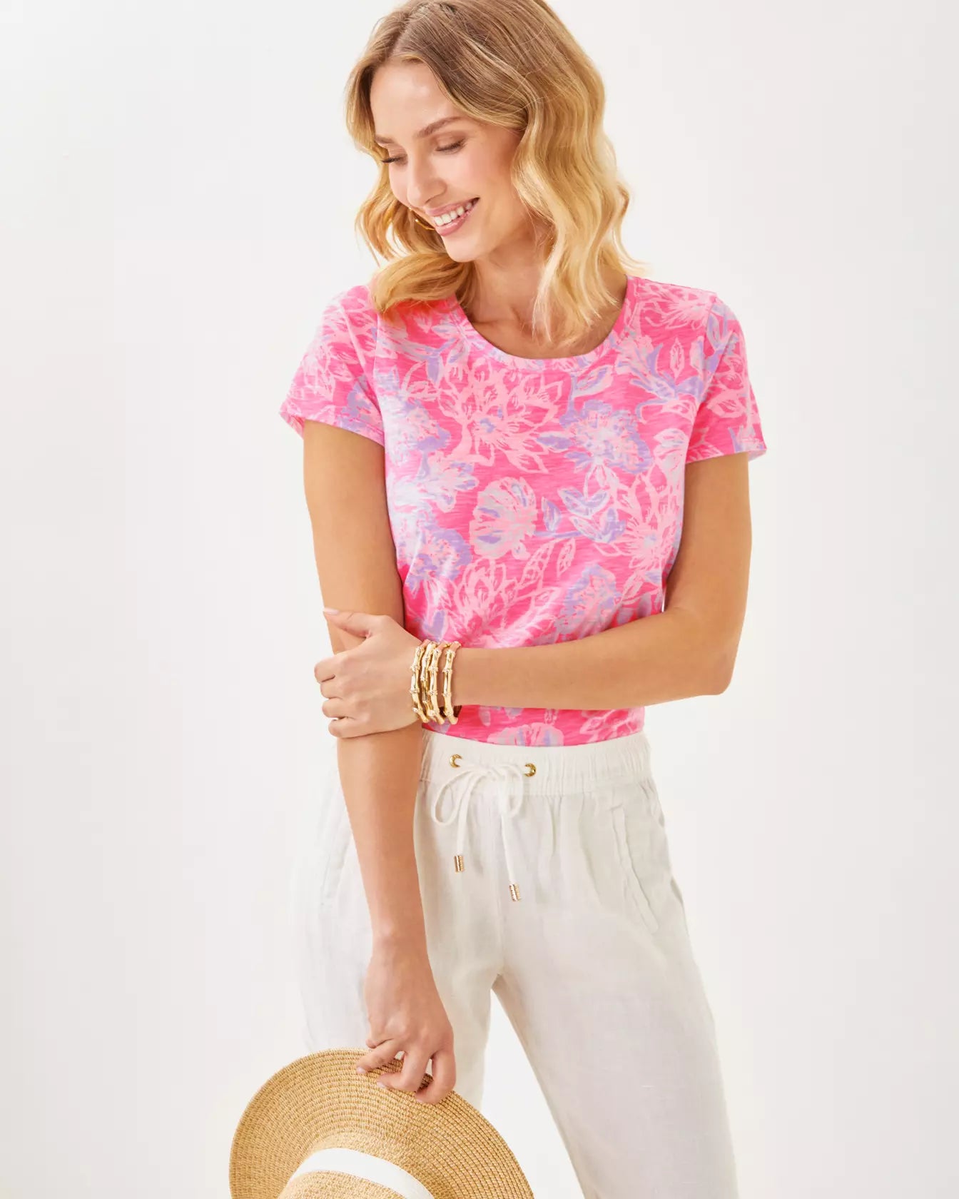 Lilly Pulitzer Etta Scoop-Neck Rousseau Pink Zen Garden