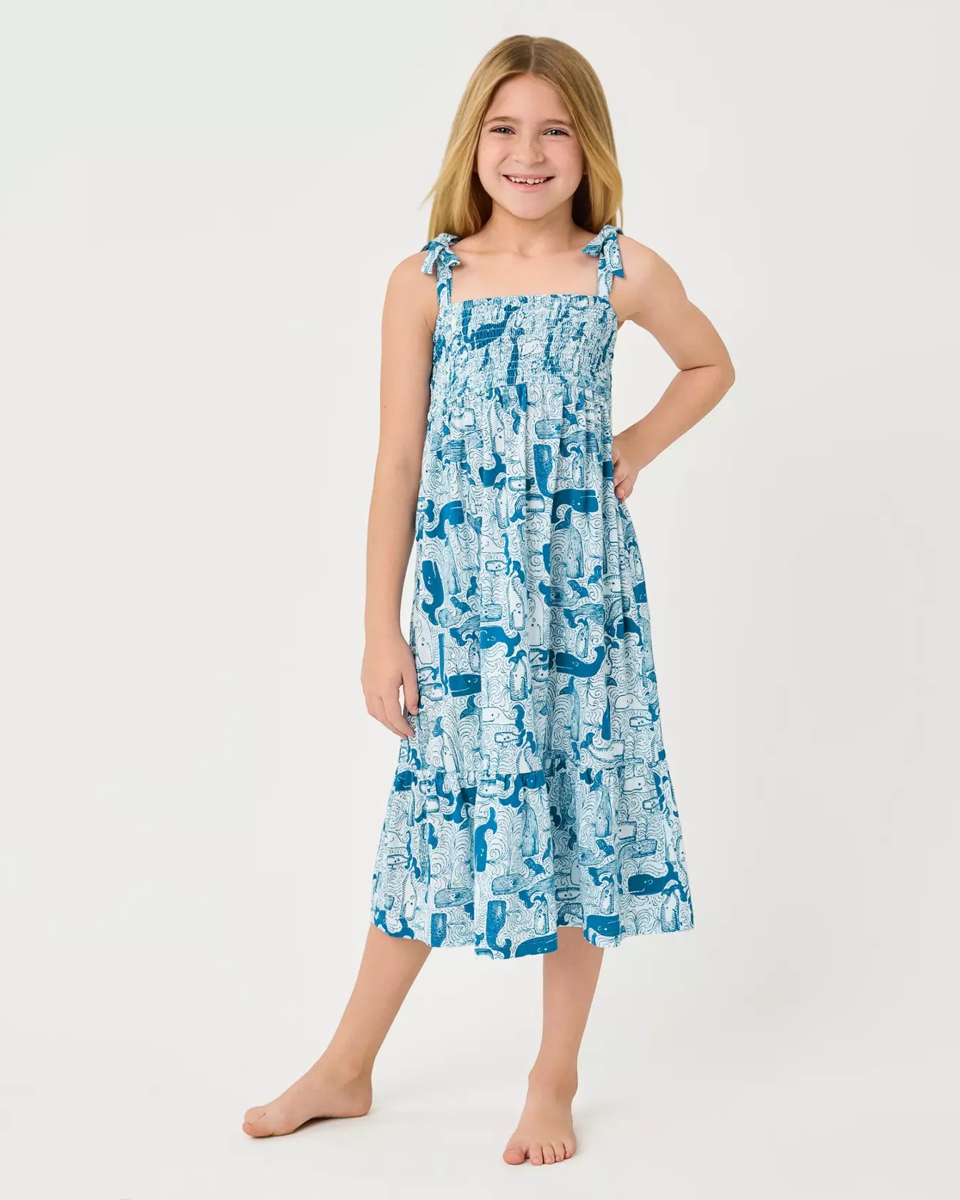 Lilly Pulitzer Girls Mini Kailua Maxi Dress, Thar She Blows