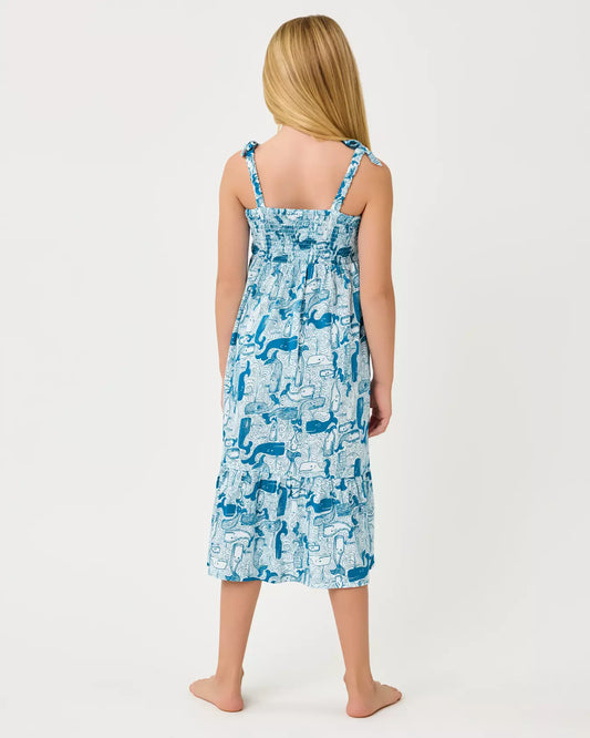 Lilly Pulitzer Girls Mini Kailua Maxi Dress, Thar She Blows