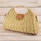 Woven Straw Top Handle Handbag