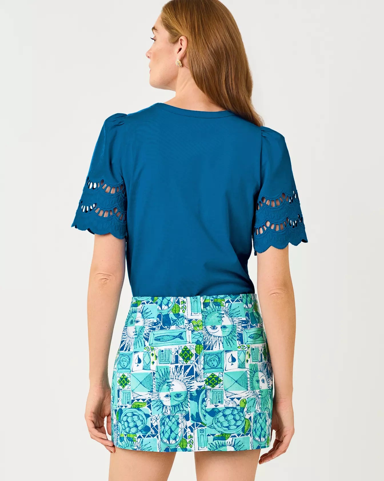 Lilly Pulitzer Sebene Eyelet Knit Top, Nassau Blue
