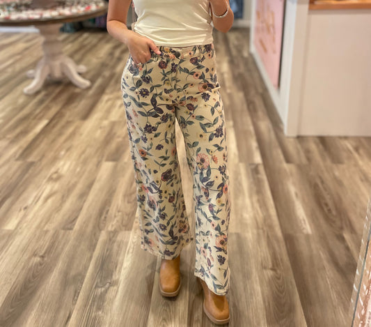 Astrid Floral Printed Wide Leg Jeans