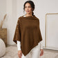Convertible Button Detail Asymmetrical Poncho Wrap Shawl