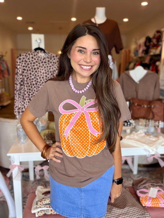 Polka Dot Espresso Pumpkin Tee