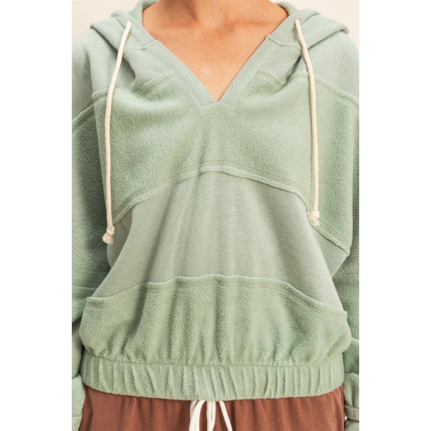 Consta Contrasting Elasticized Stitch  Hoodie