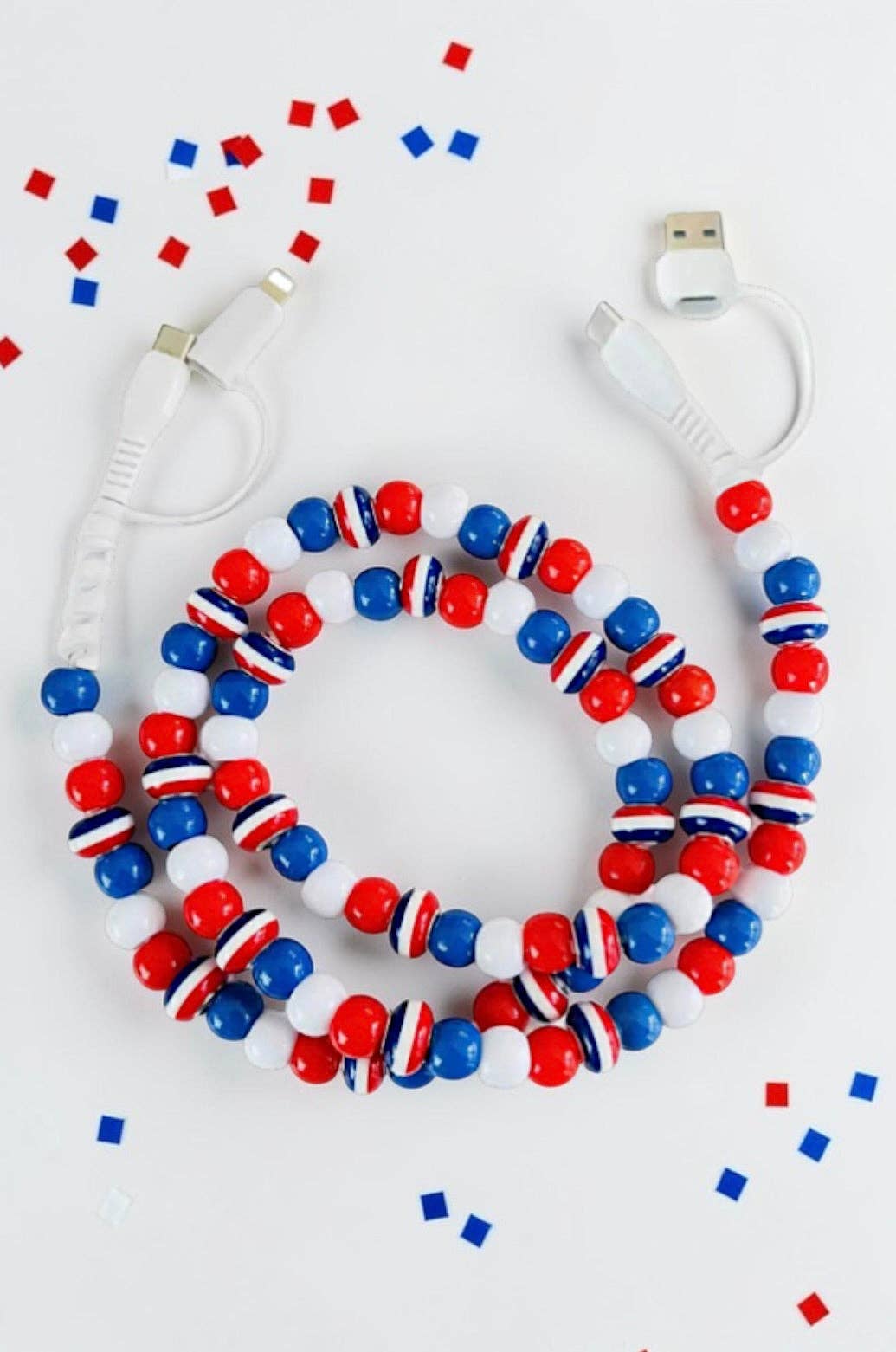 Red White and Blue Beaded Charger