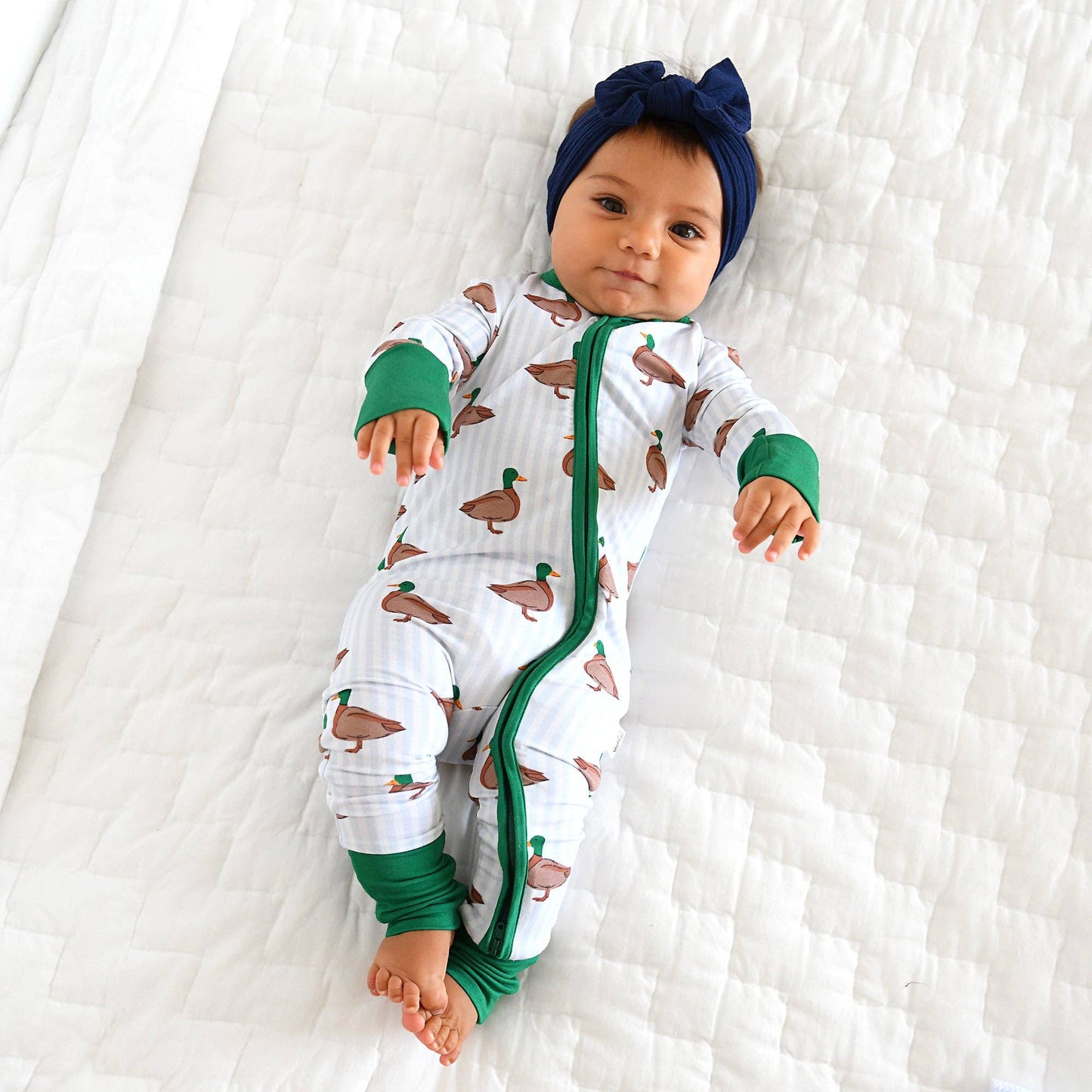 Landon ZIP Duck Bamboo One Piece Baby Outfit