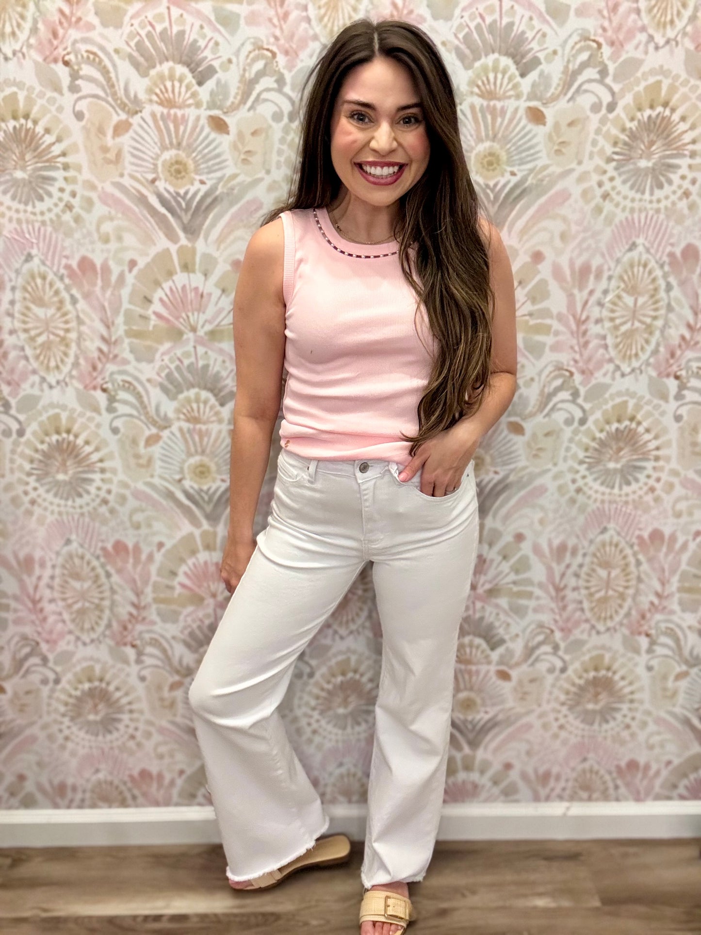 Kelly White Washed Frayed Jeans