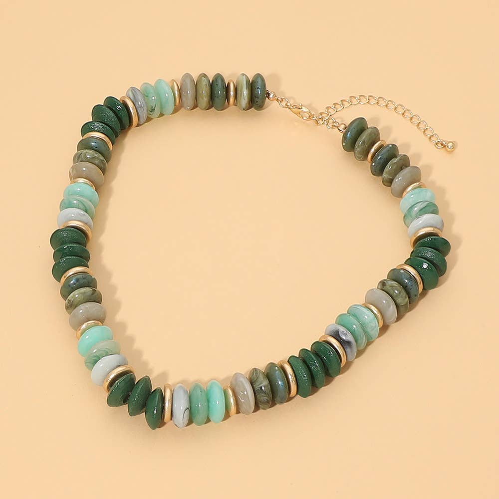 Boho Multicolor Natural Stone Beaded Necklace