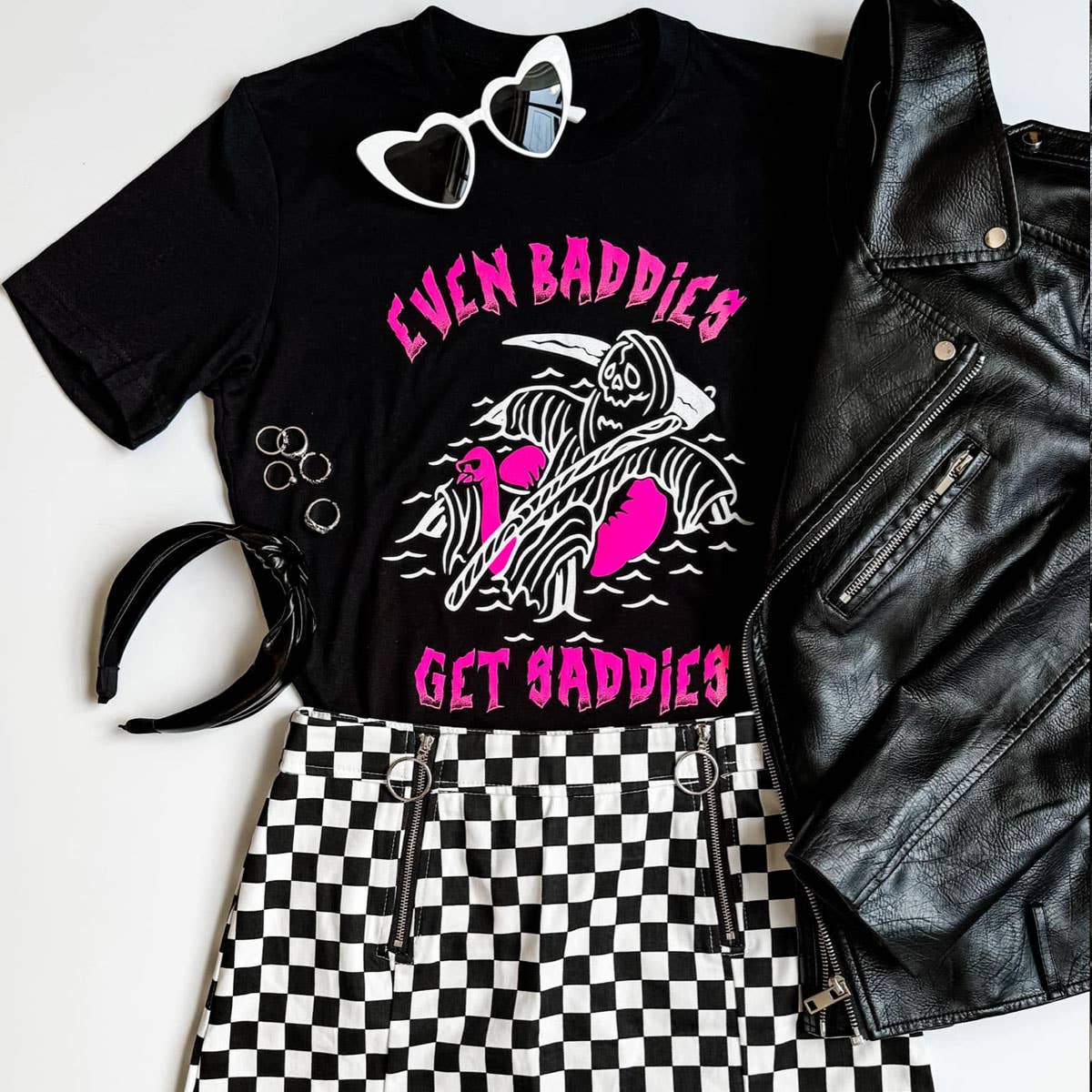 Even Baddies Get Saddies Halloween Shirt, Grim Reaper Tee