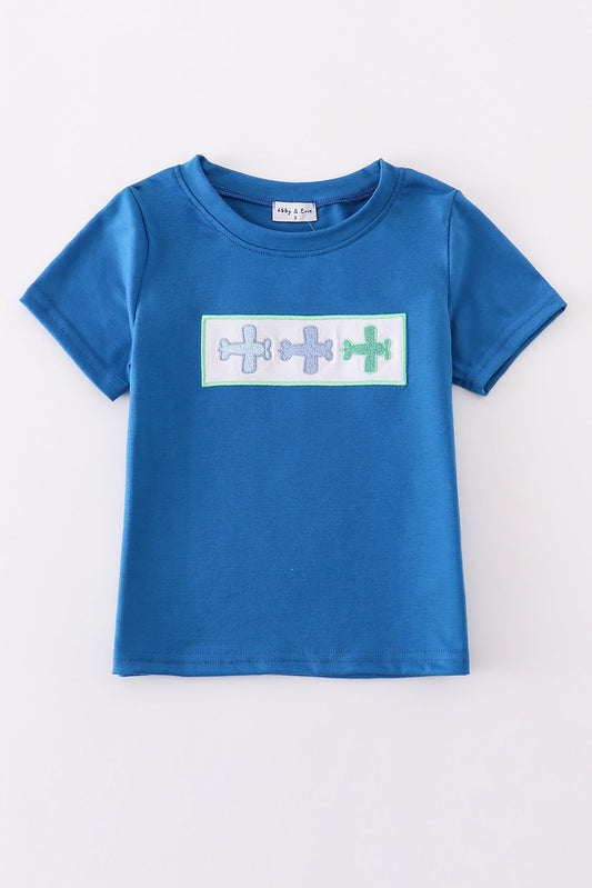 Little Boy Airplane Embroidery Top
