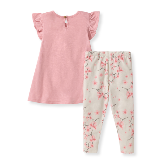 Burt's Bees Slub Tunic & Cherry Blossoms Pants Set