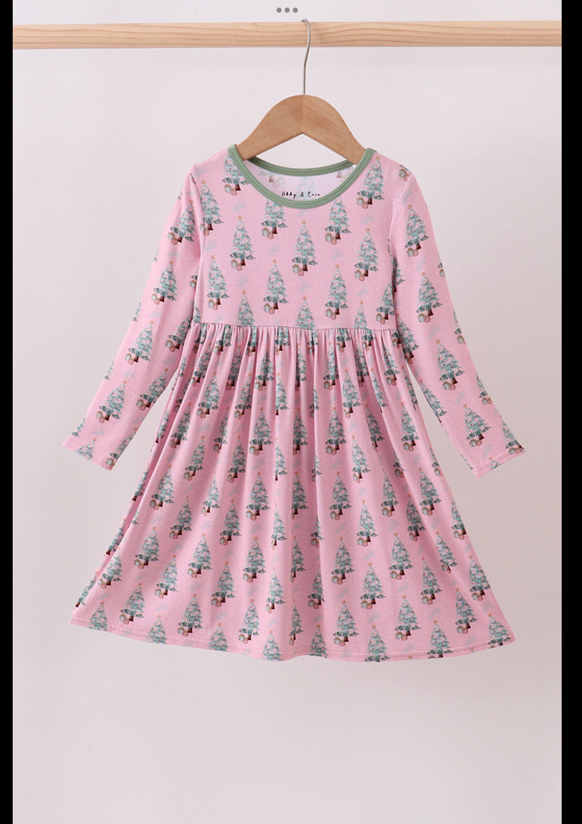 Little Girl Pink Bamboo Christmas Tree Dress
