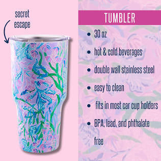 Lily Pulitzer Seacret Escape 30 oz Tumblr
