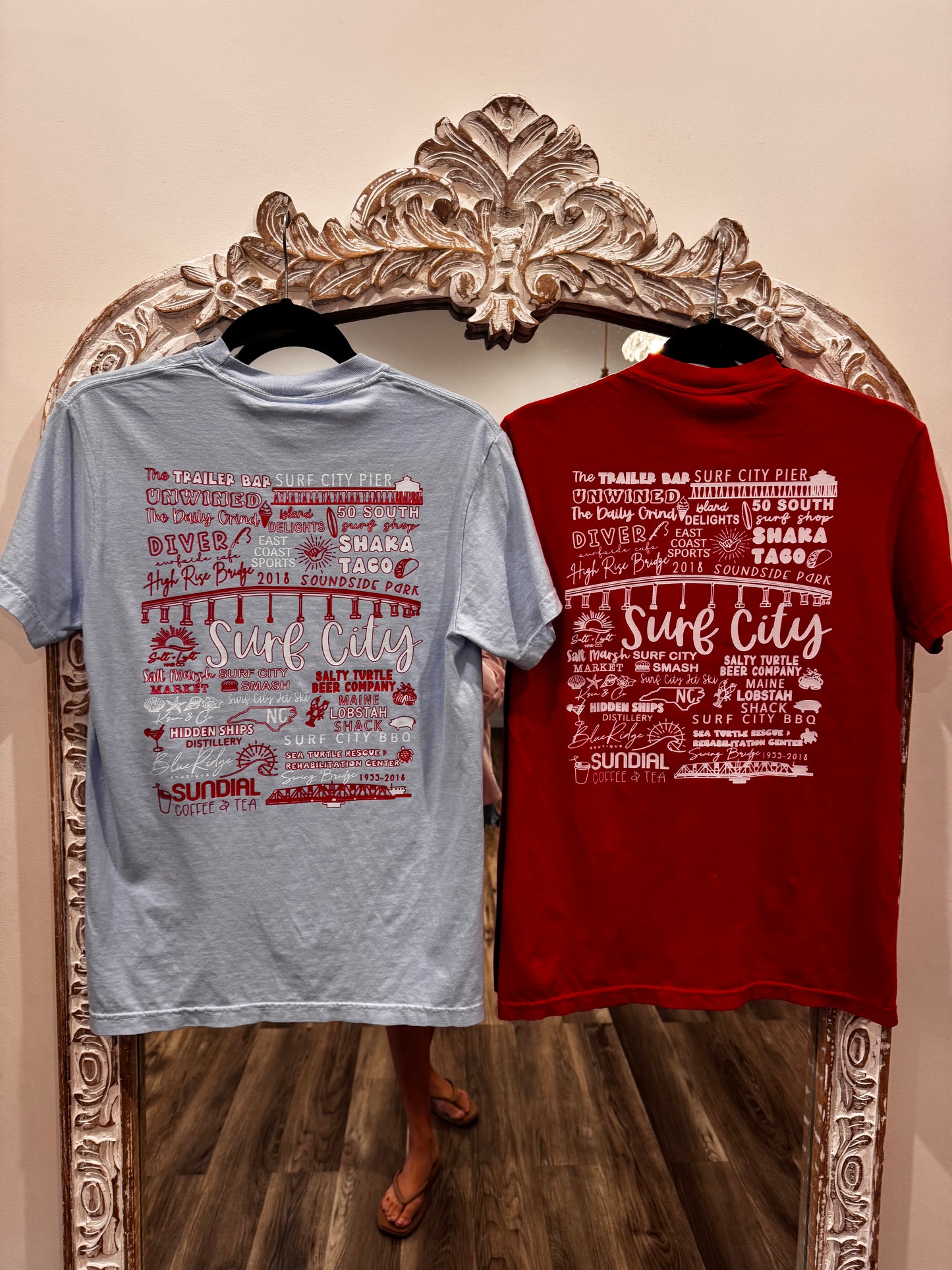 Ksea & Co.+ BRB Surf City Map Tee Red  & Blue