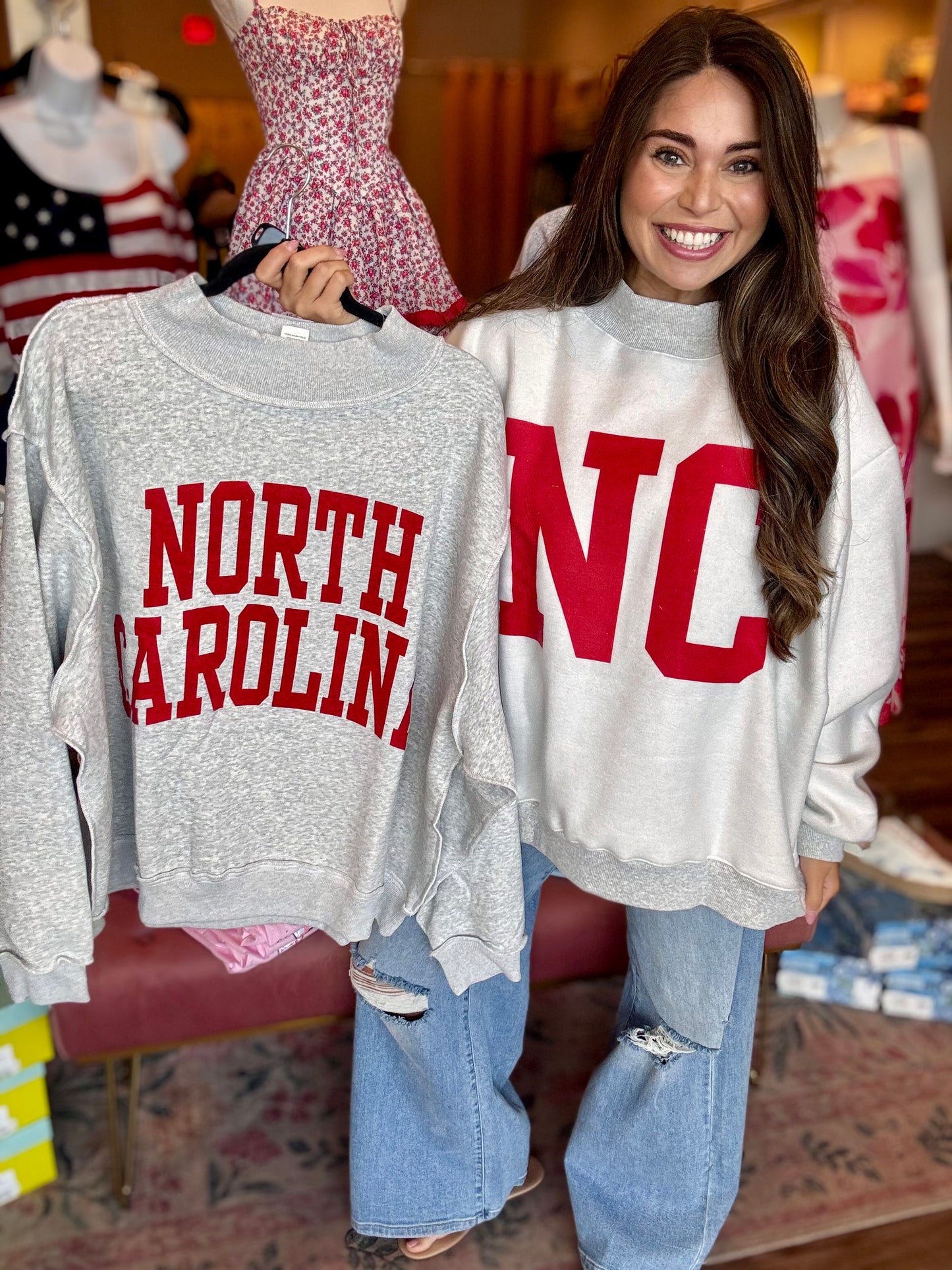 Reversible North Carolina Mockneck Oversized Sweatshirt