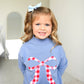 Blue MOCKNECK FLARE SWEATSUIT Gingham Bow Kids Set