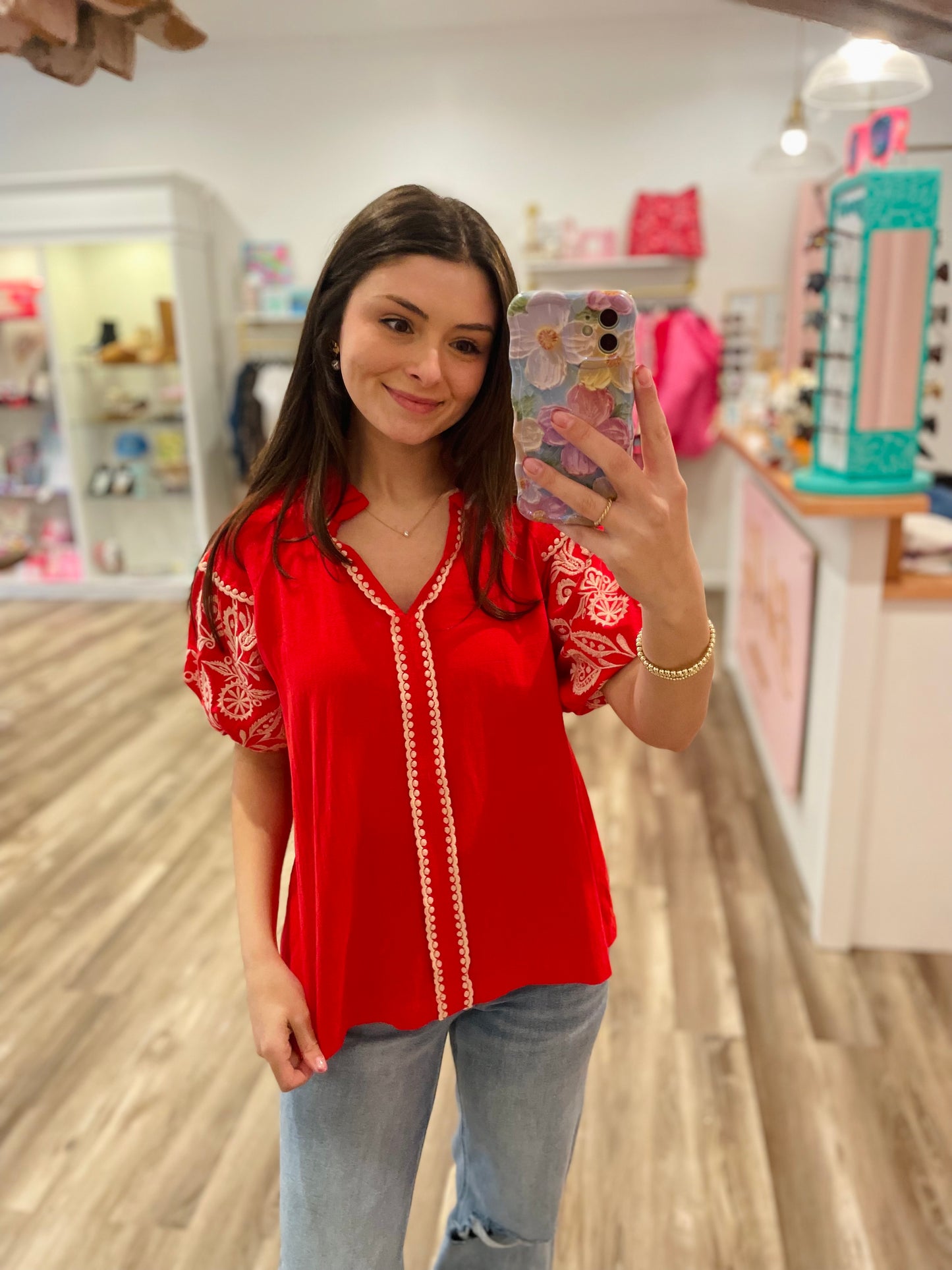 Tricia Embroidered Top