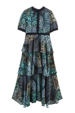 Desiree Animal Print Short Sleeve Dress