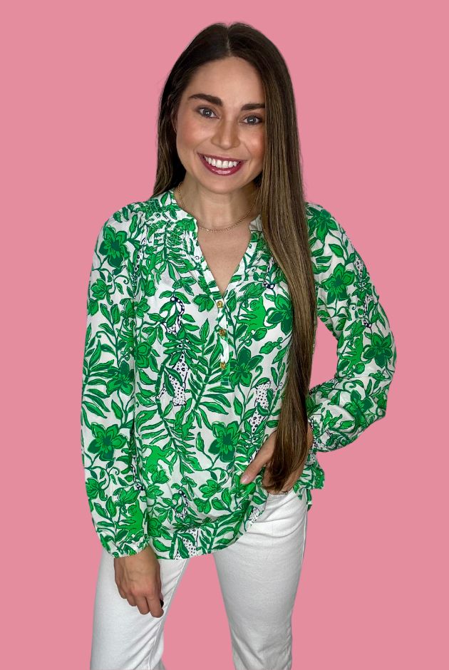 Lilly Pulitzer Elsa Top Fiddle Leaf Green