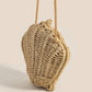 Straw Braided Seashell Bag