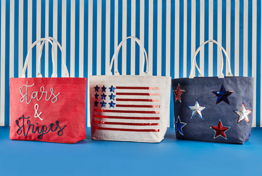 MudPie Sparkle Patriotic Totes