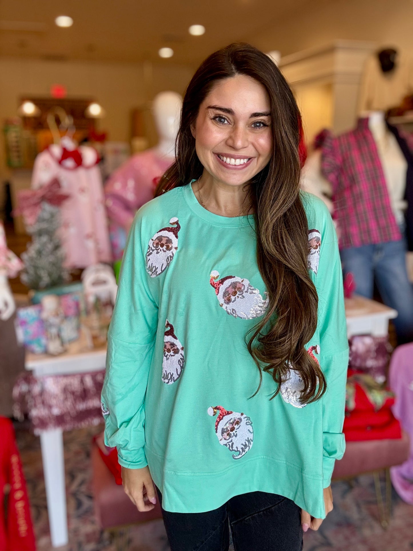Blue Santa Top